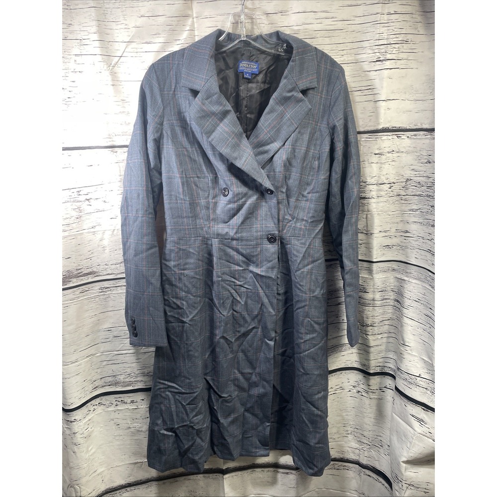 Pendleton Women's 6 Wool Plaid‎ Shirtdress  Gray/Green/Blue/red Euc